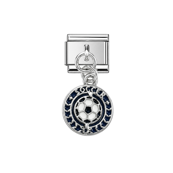 Soccer Ball Medal Dangle Silver Charm