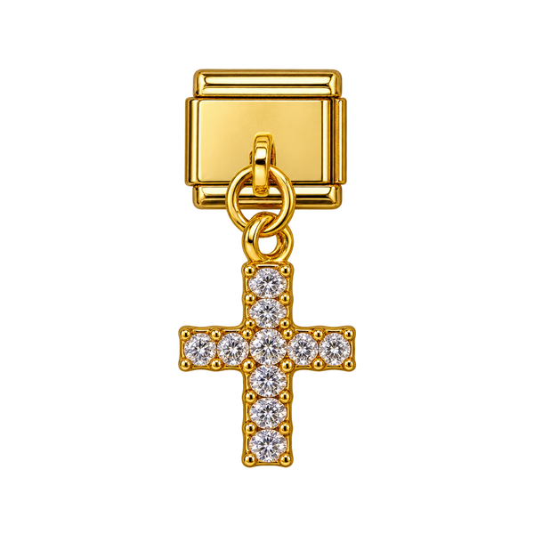 cross dangle gold charm
