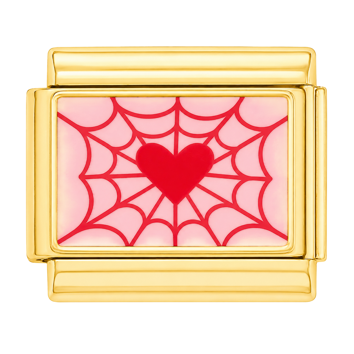 Heart with Spider Web Design Charm