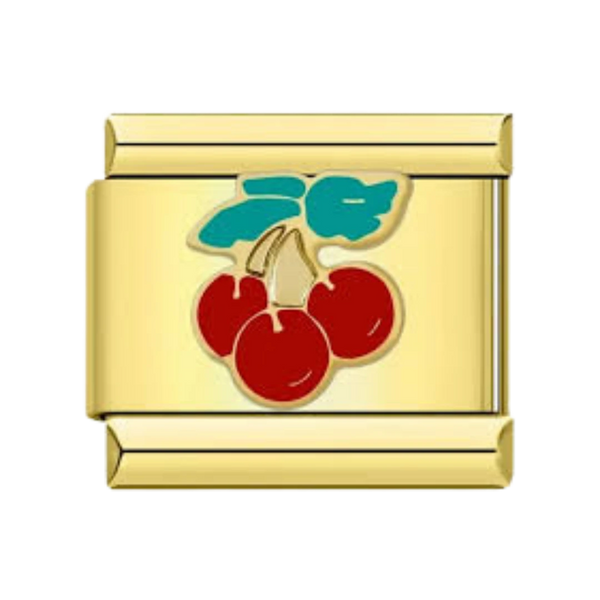 Cherries Gold Charm