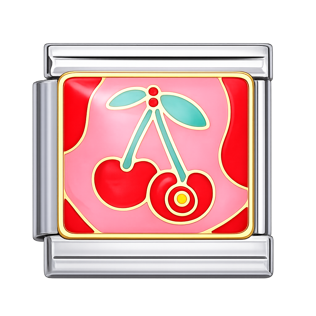 Cherries Silver Charm