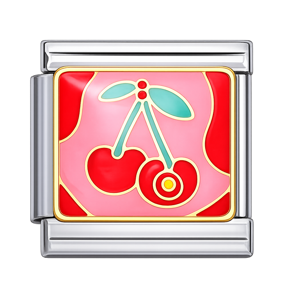Cherries Silver Charm