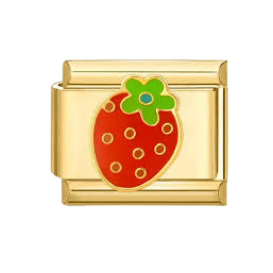 Cherry Strawberry Gold Charm