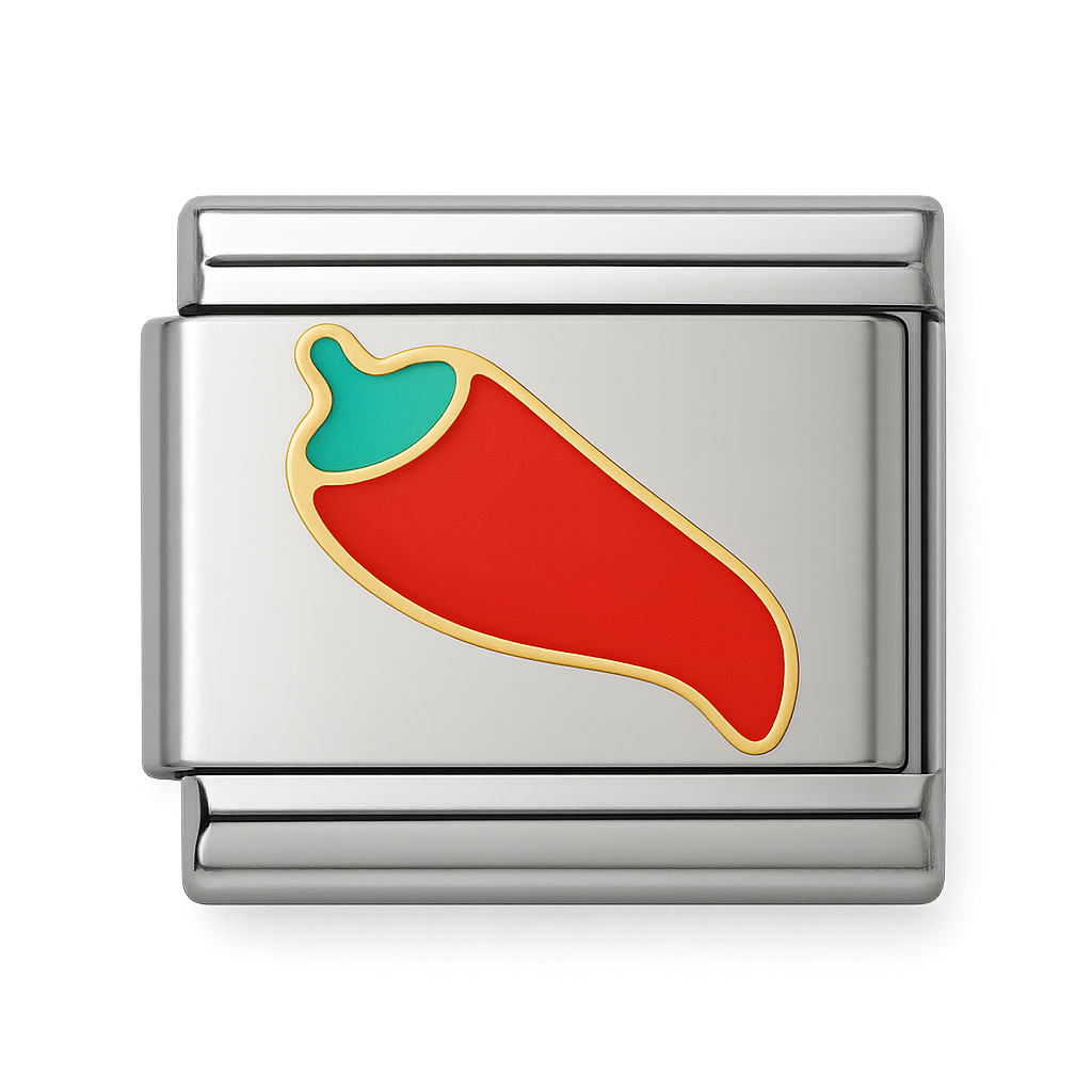 Chili Pepper Italian Silver Charm