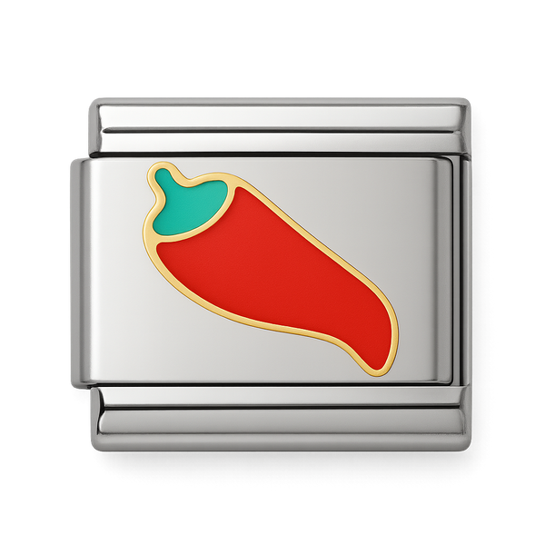 Chili Pepper Italian Silver Charm