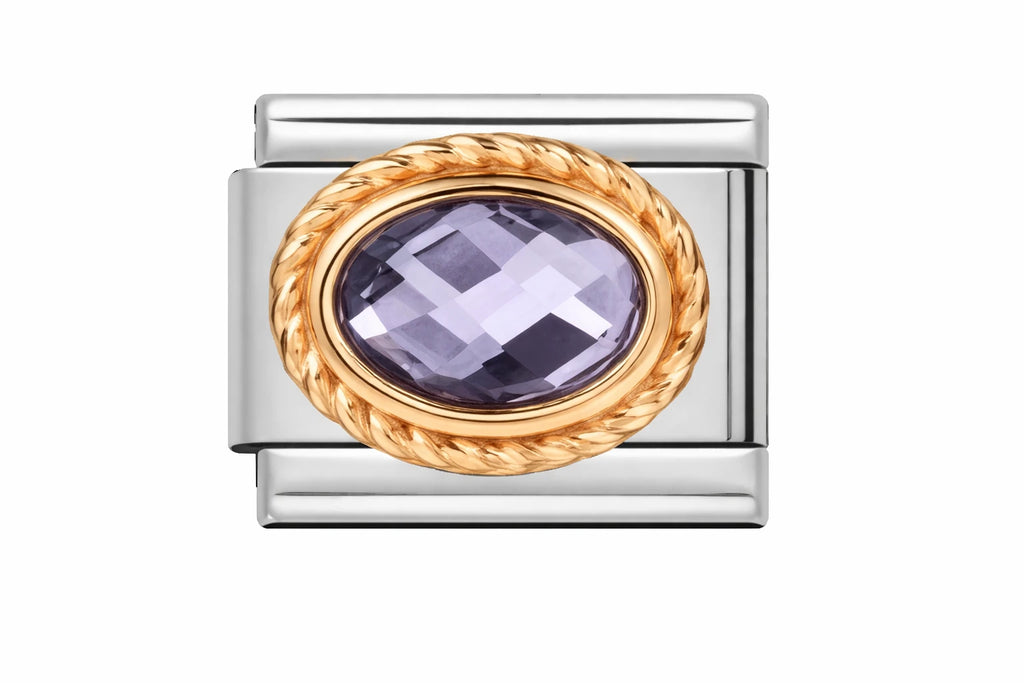 Classic Link Purple Faceted Stone Charm