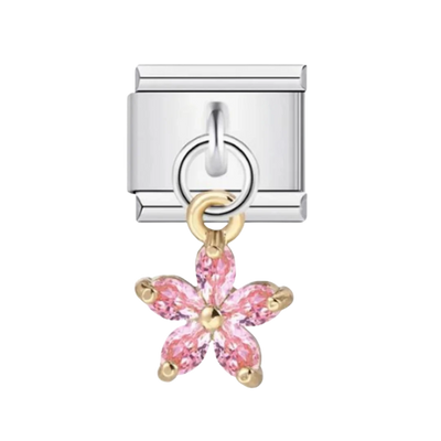 Crystal Flower Silver Charm - Default Title
