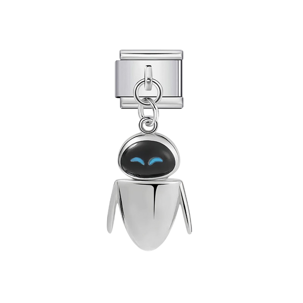 Cute Robot Dangle Silver Charm