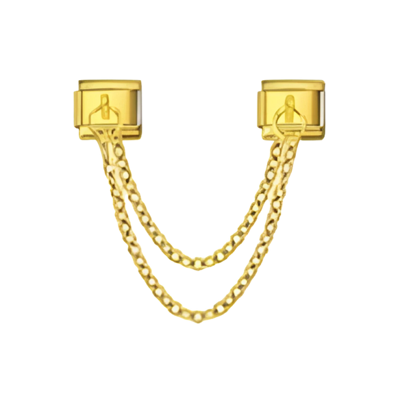 Double Chain Gold Charm
