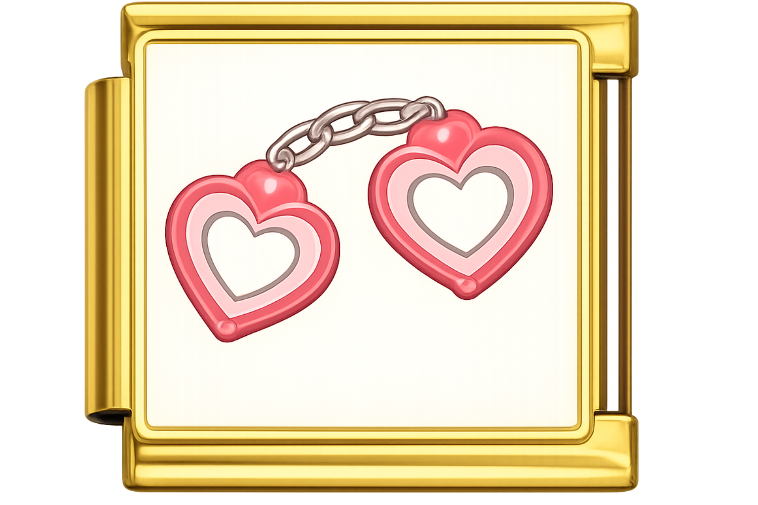 Heart Handcuffs Gold Charm