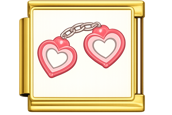 Heart Handcuffs Gold Charm
