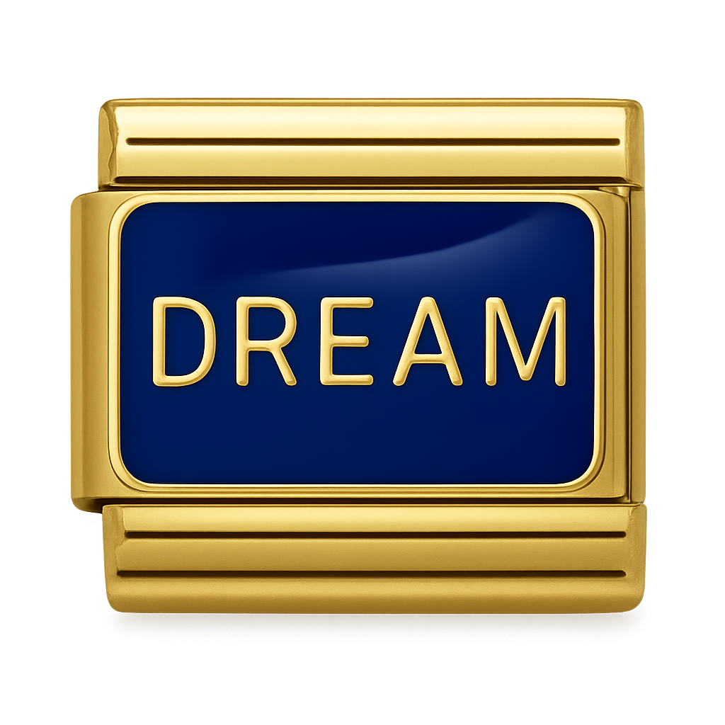 Dream Text Blue Enamel Charm