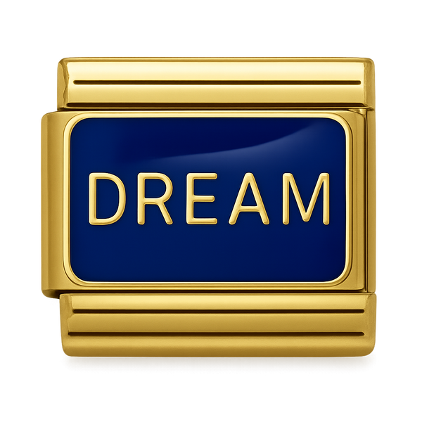 Dream Text Blue Enamel Charm