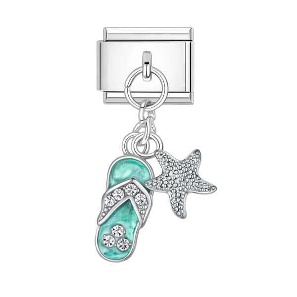 Flip-Flop and Starfish silver charm