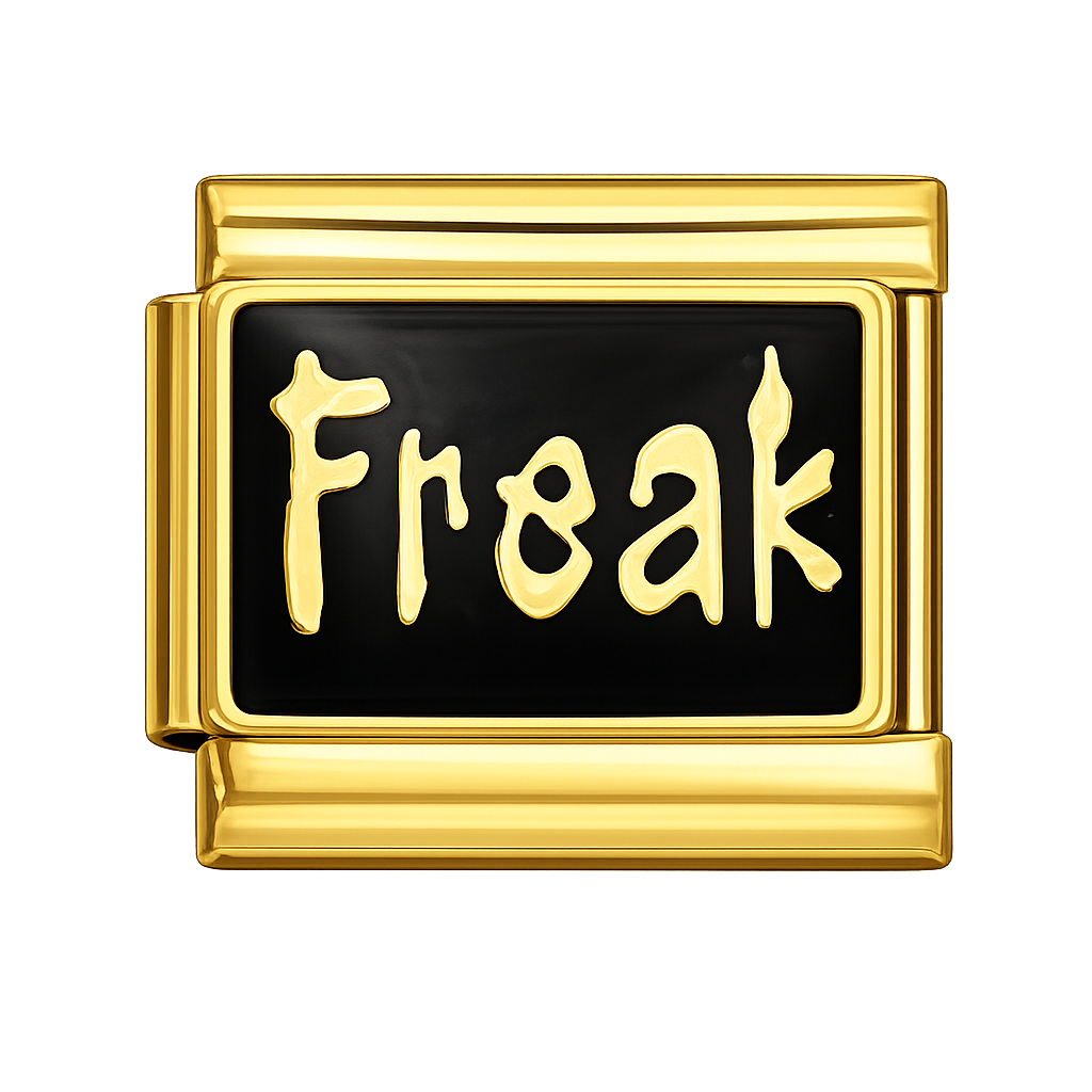 Freak Text Silver Charm
