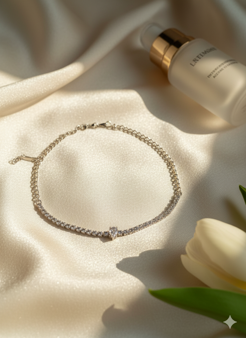 Golden Radiance Solitaire Bracelet