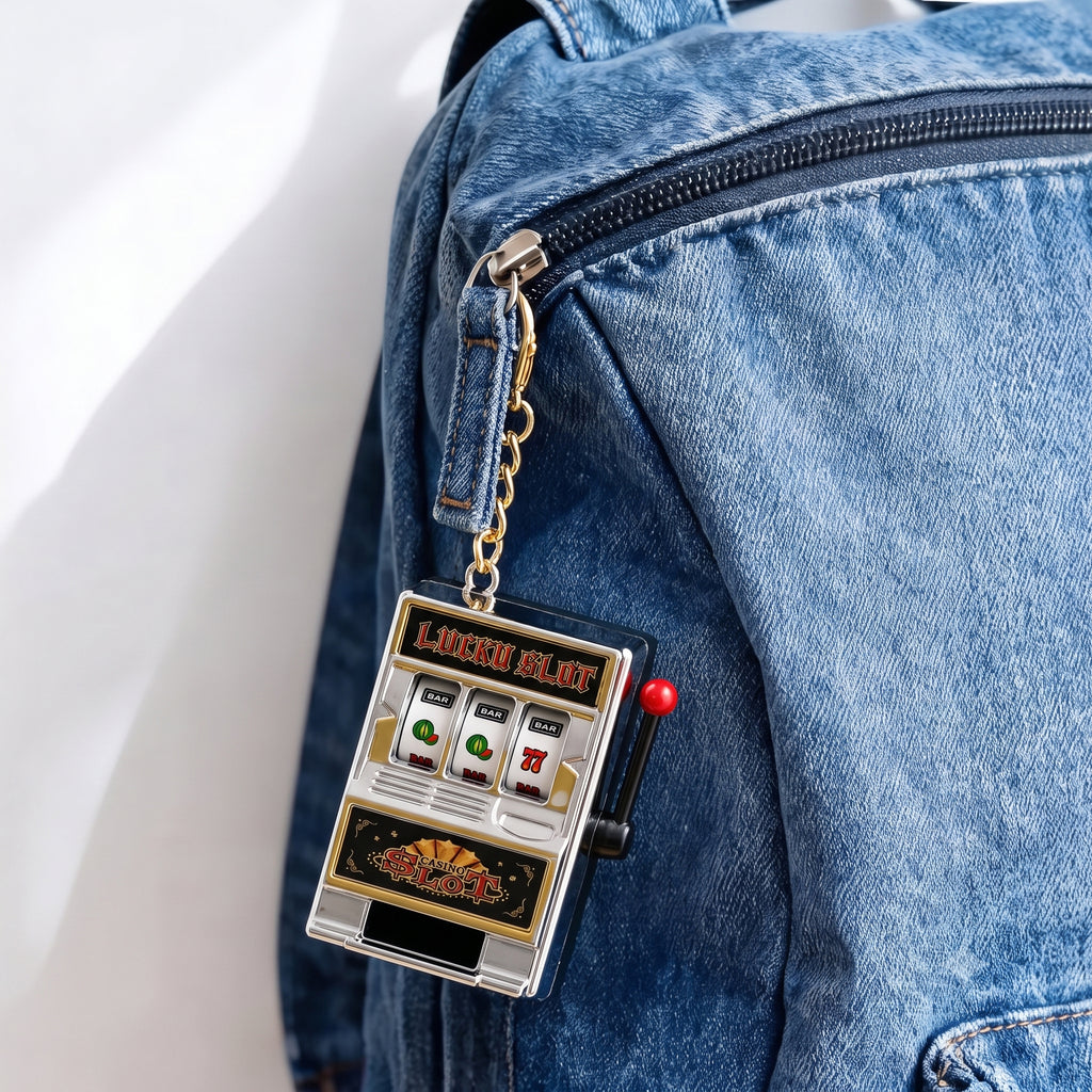 Mini Lucky Slot Machine Keychain Charm