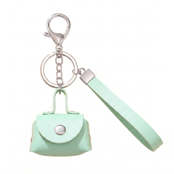Mint Green Mini Coin Pouch Bag Charm with Wrist Strap