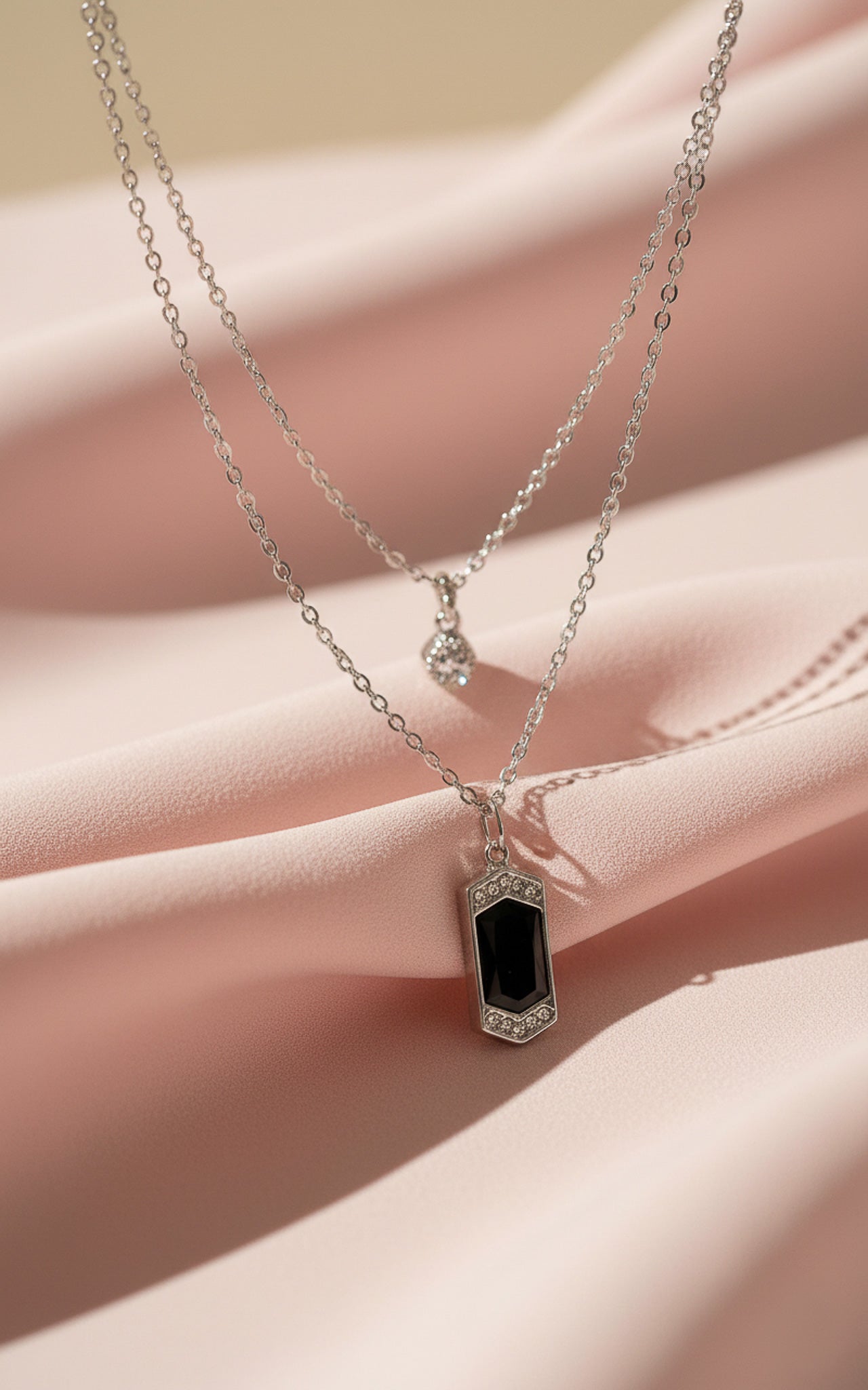 Midnight Allure layered chain necklace