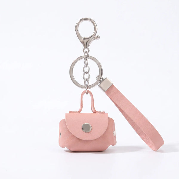 Minimalist Pink Mini Coin Pouch Bag Charm with Wrist Strap