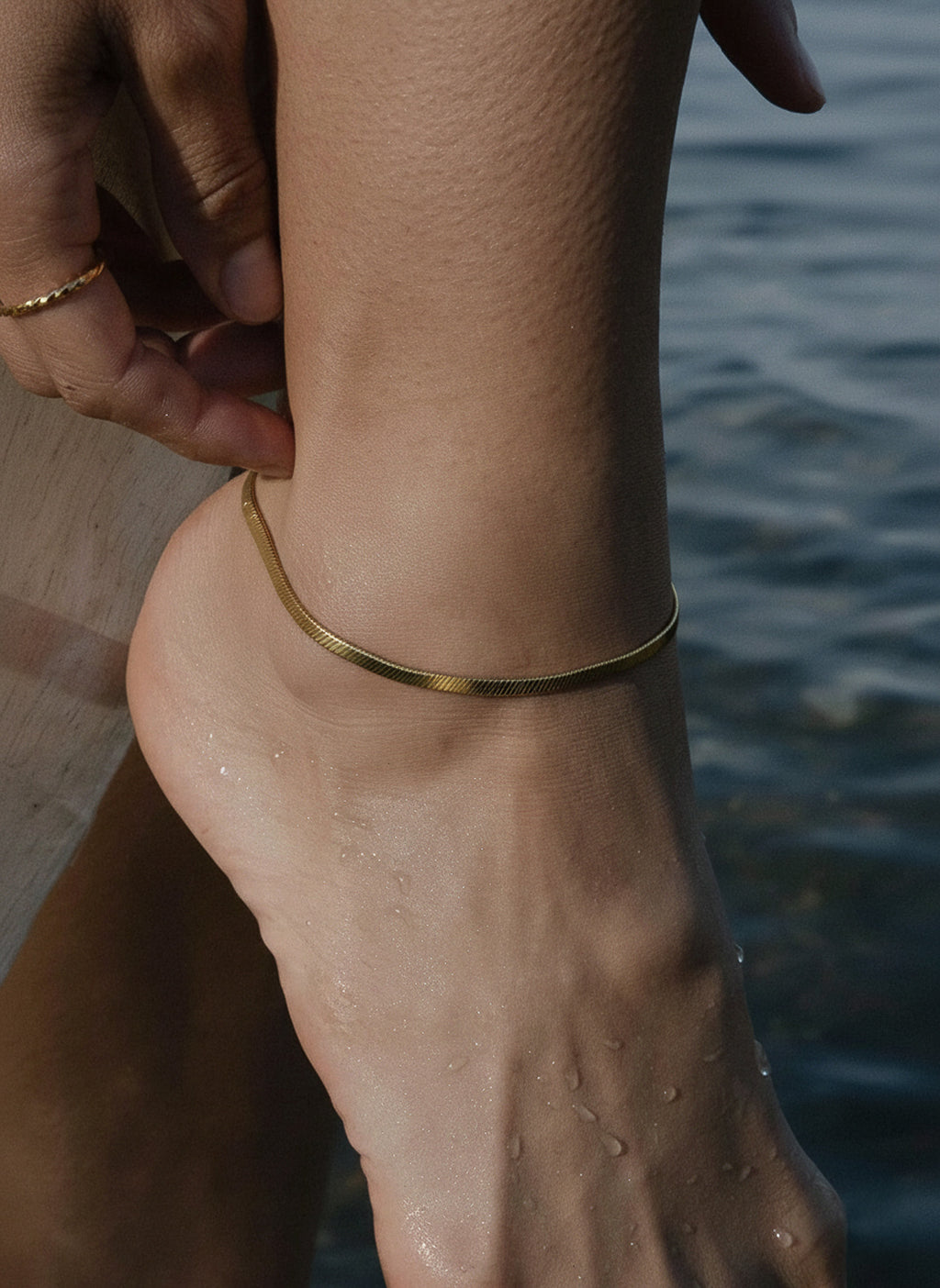 Golden Serpent anklet