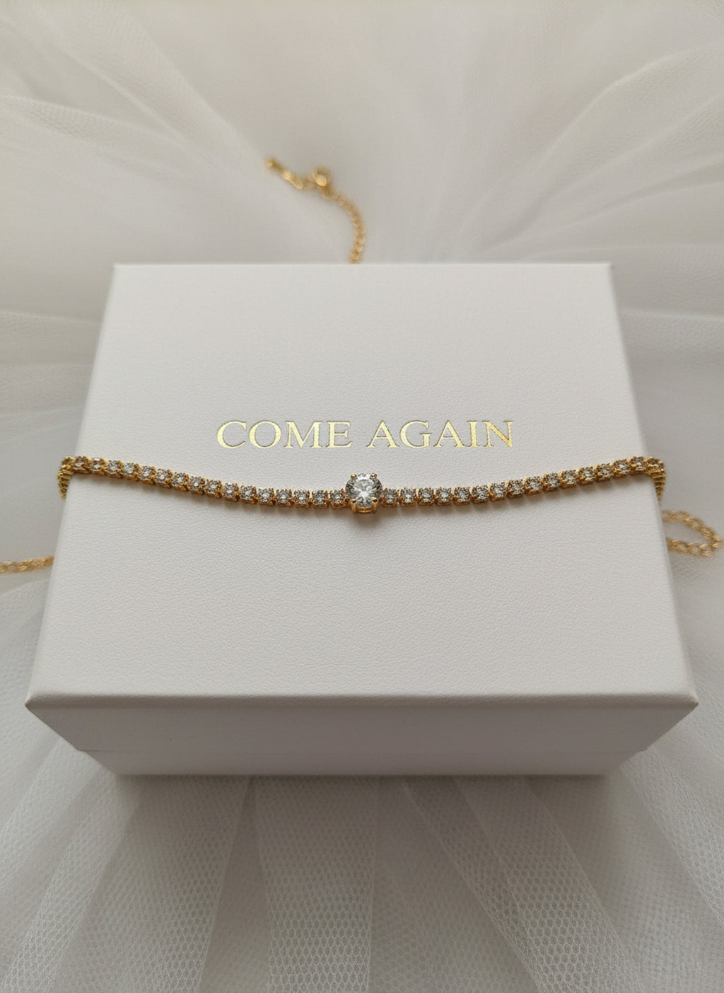 Golden Radiance Solitaire Bracelet