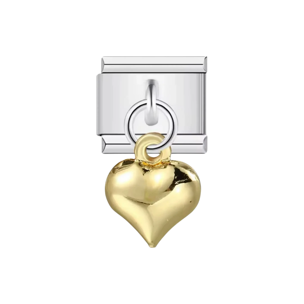 Silver Heart Drop Charm