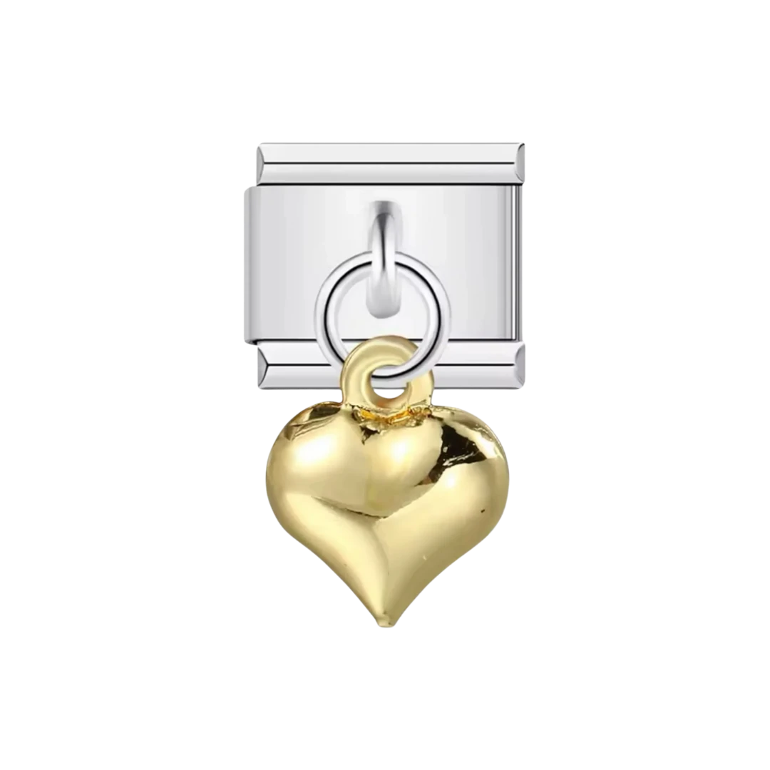 Silver Heart Drop Charm