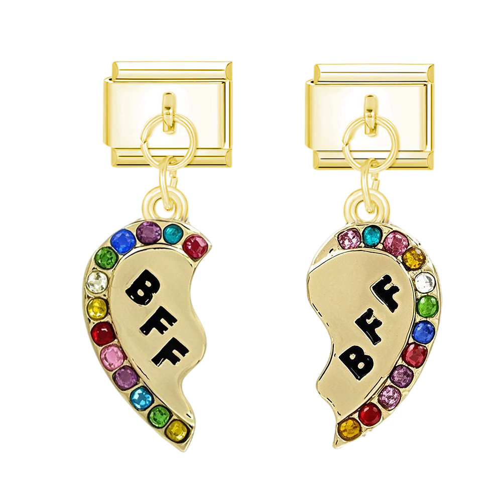 Best Friends Heart Split Charm