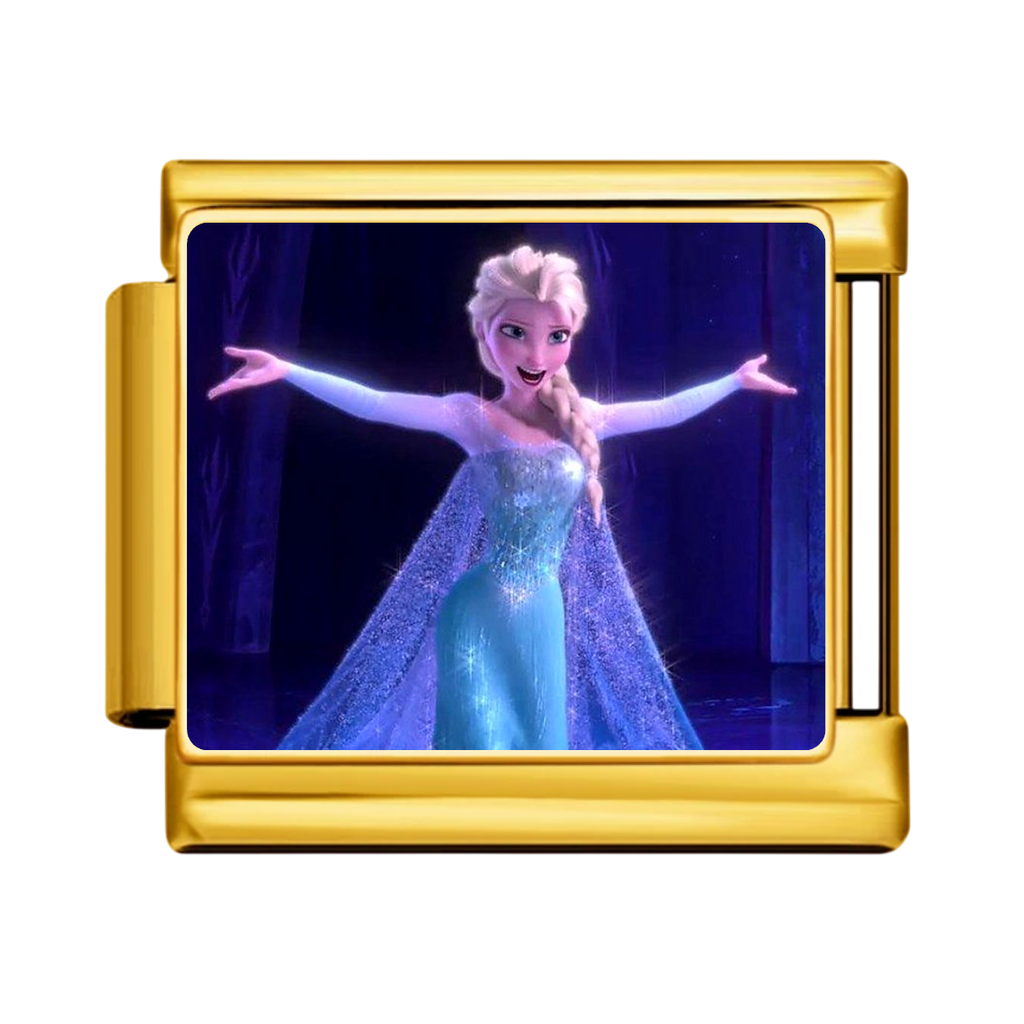 Ice Queen Elsa Portrait Charm - Gold