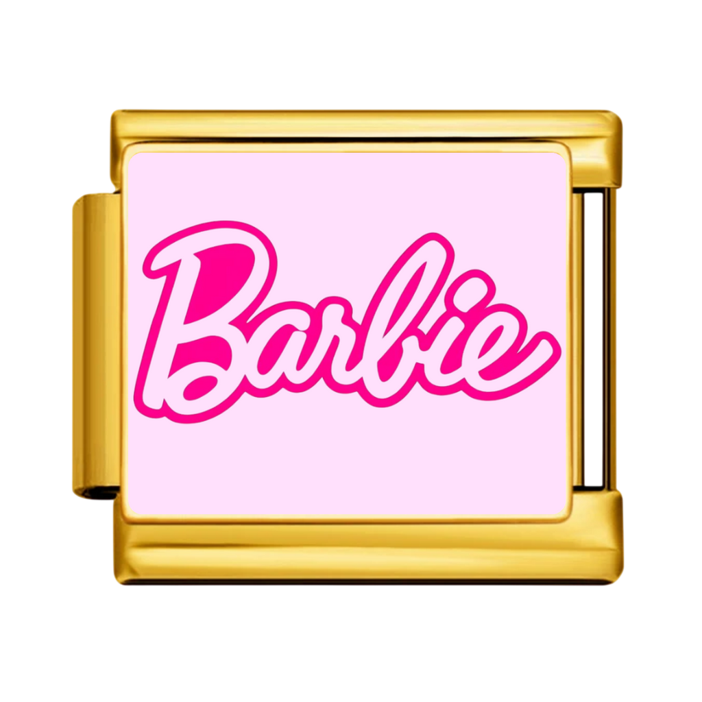 Barbie Pink Script Charm - Gold