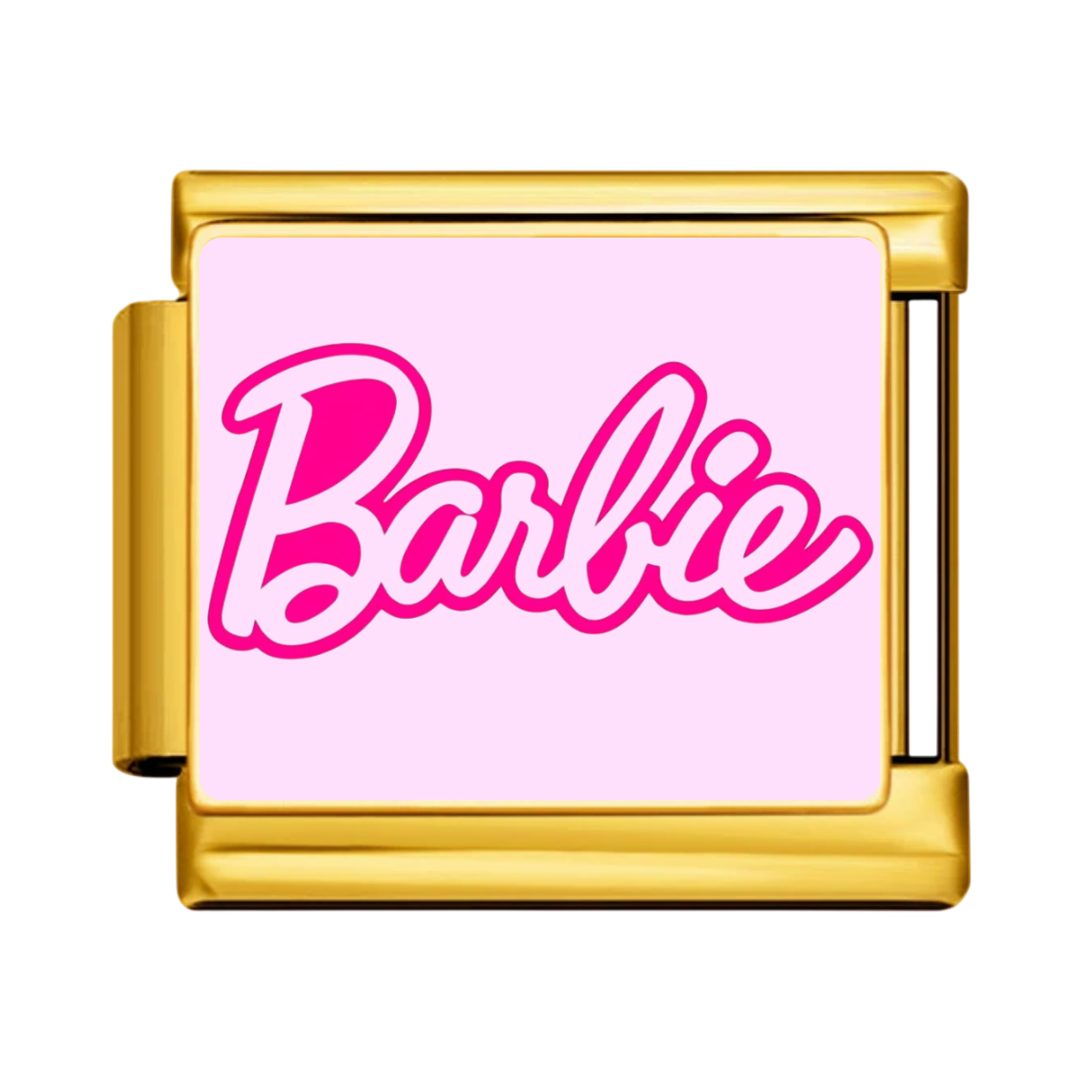 Barbie Pink Script Charm - Gold