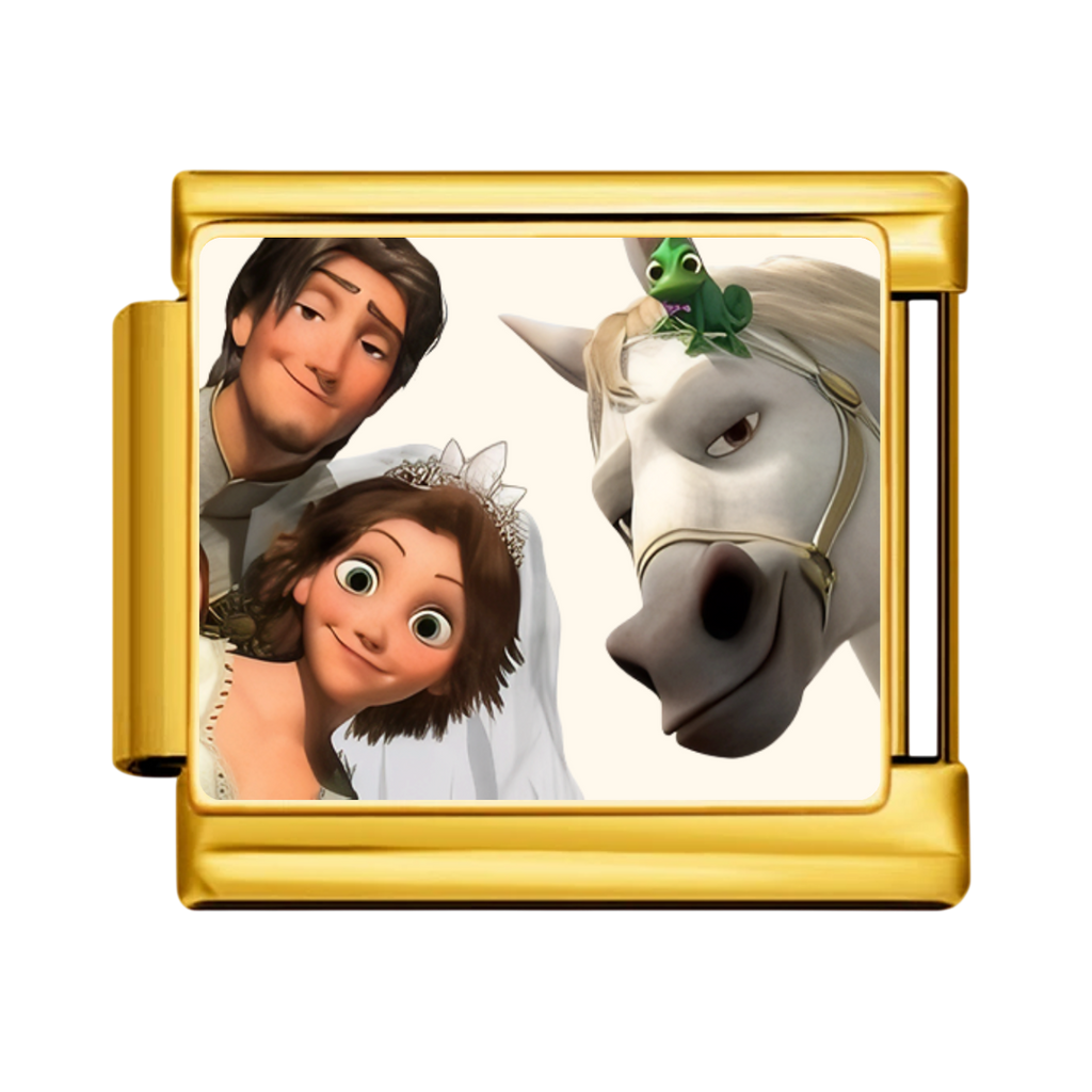 Enchanted Wedding Portrait Charm - Gold