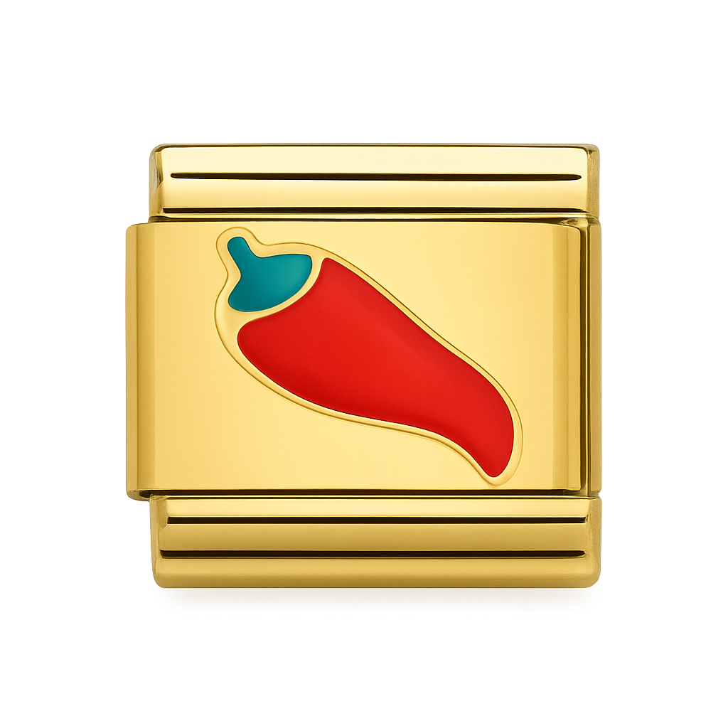 Gold Chili Pepper Gold Charm