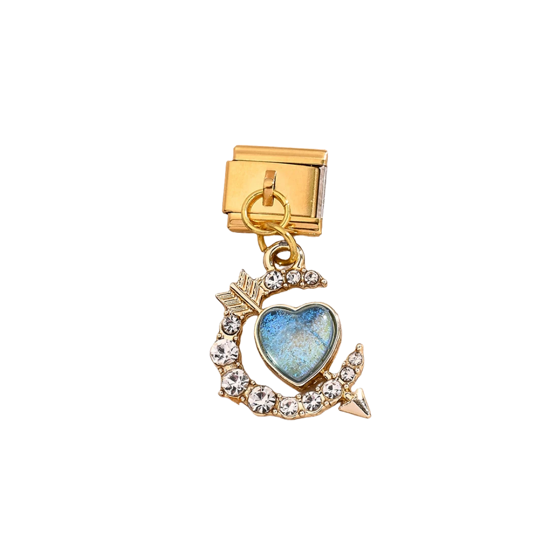 Gold Heart and Arrow Dangle gold charm