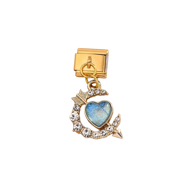 Gold Heart and Arrow Dangle gold charm