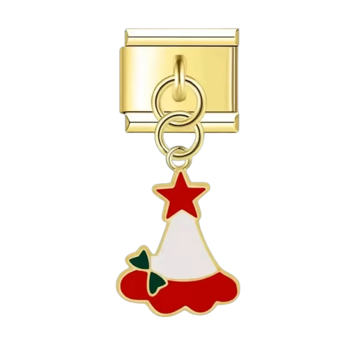 Gold Santa Hat Gold Charm