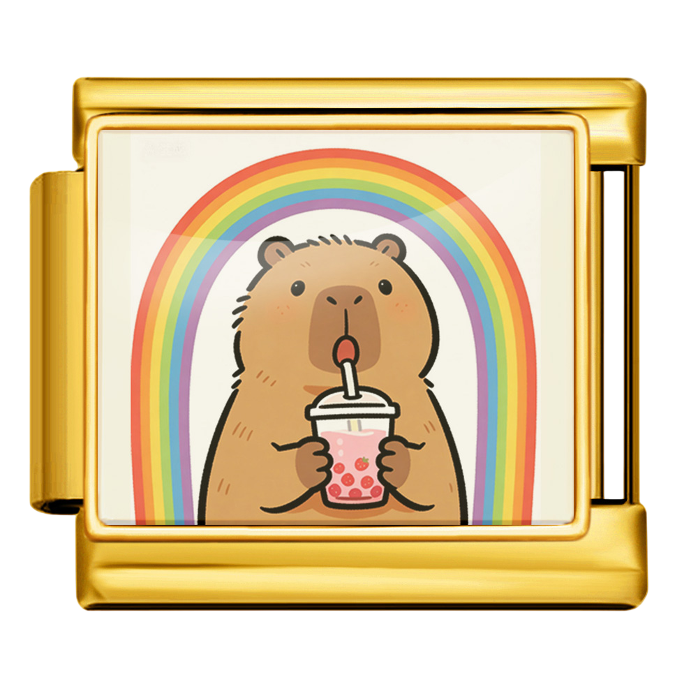 Capybara Bubble Tea Charm