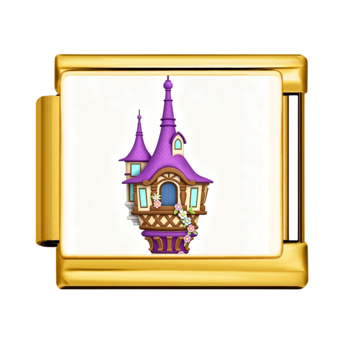 Purple Tower Charm - Gold