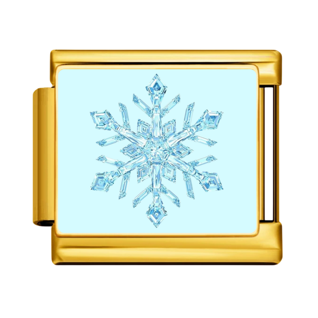 Azure Snowflake Charm - Gold
