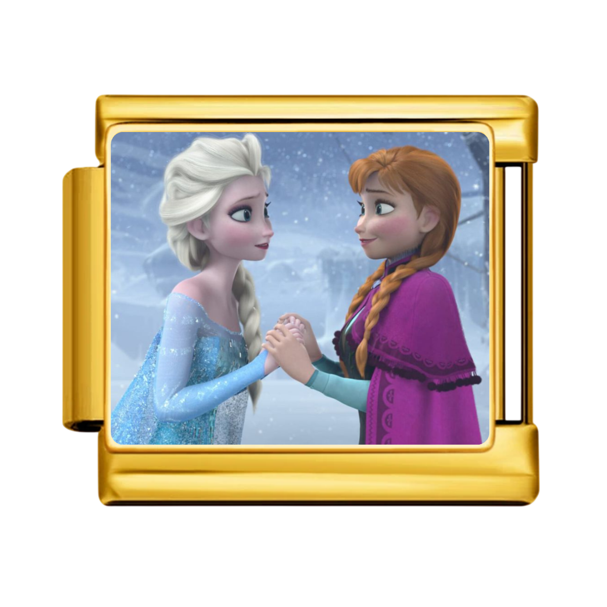 Frozen Sisters Portrait Charm - Gold