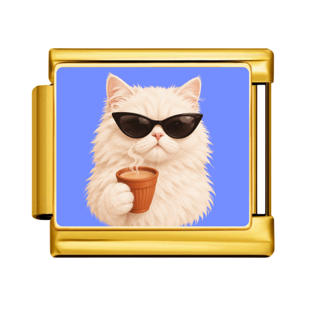 Cool Cat Cappuccino Charm - Gold