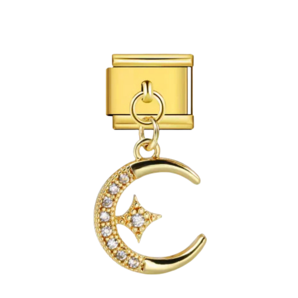 Golden Moon and Star Pendant Gold Charm