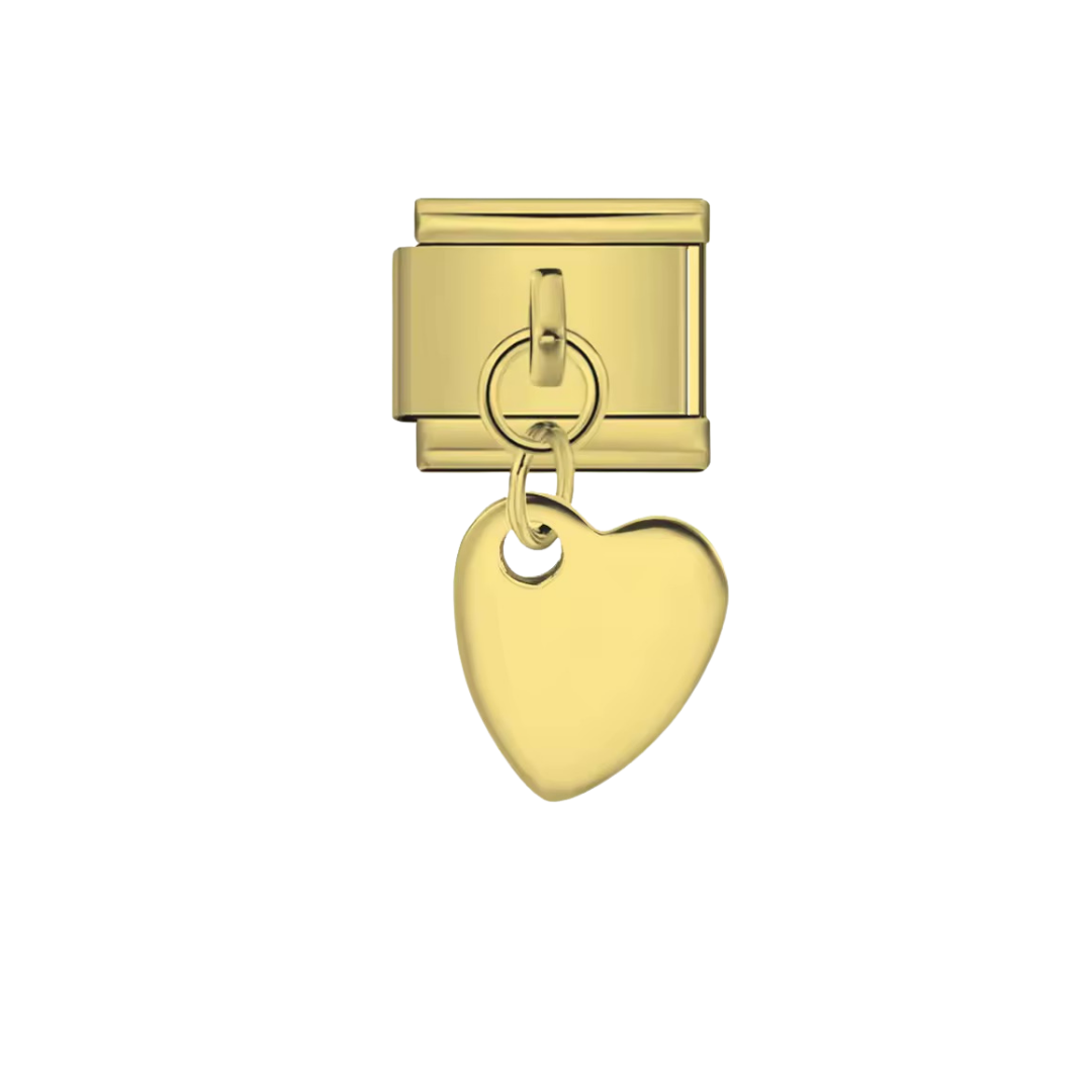 Hanging Golden Heart Gold Charm