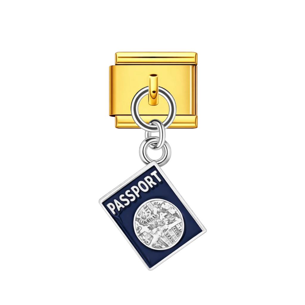 Hanging Passport Silver Charm