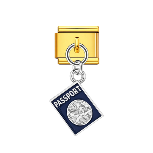 Hanging Passport Silver Charm