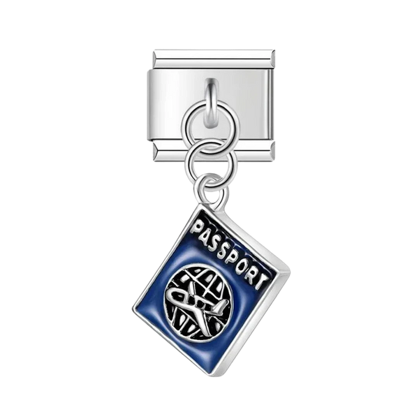 Hanging Passport Silver Charm