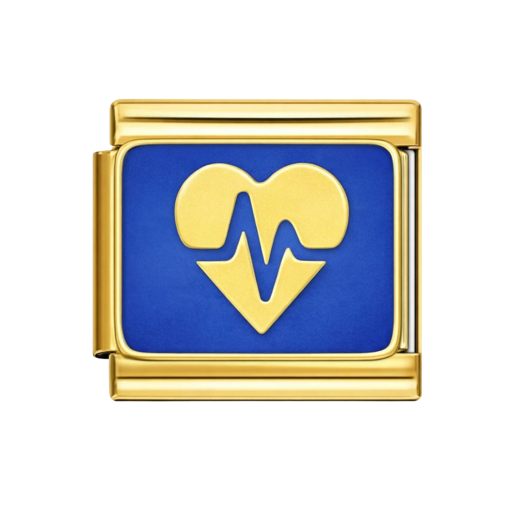 Heart Beat in Heart Gold Charm