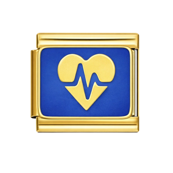 Heart Beat in Heart Gold Charm