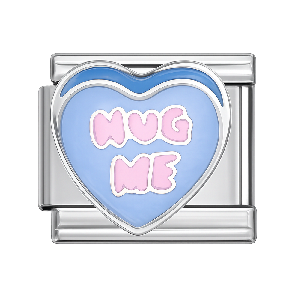 Hug Me Silver Charm